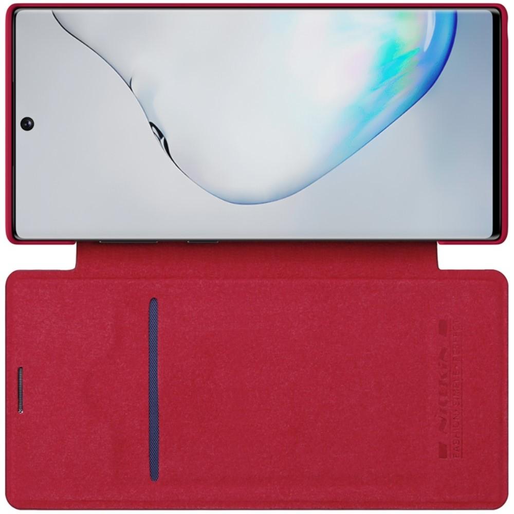 Тонкий Флип NILLKIN Qin Чехол Книжка для Samsung Galaxy Note 10 Plus Красный