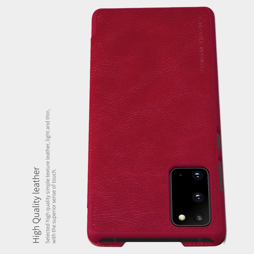 Тонкий Флип NILLKIN Qin Чехол Книжка для Samsung Galaxy Note 20 Красный