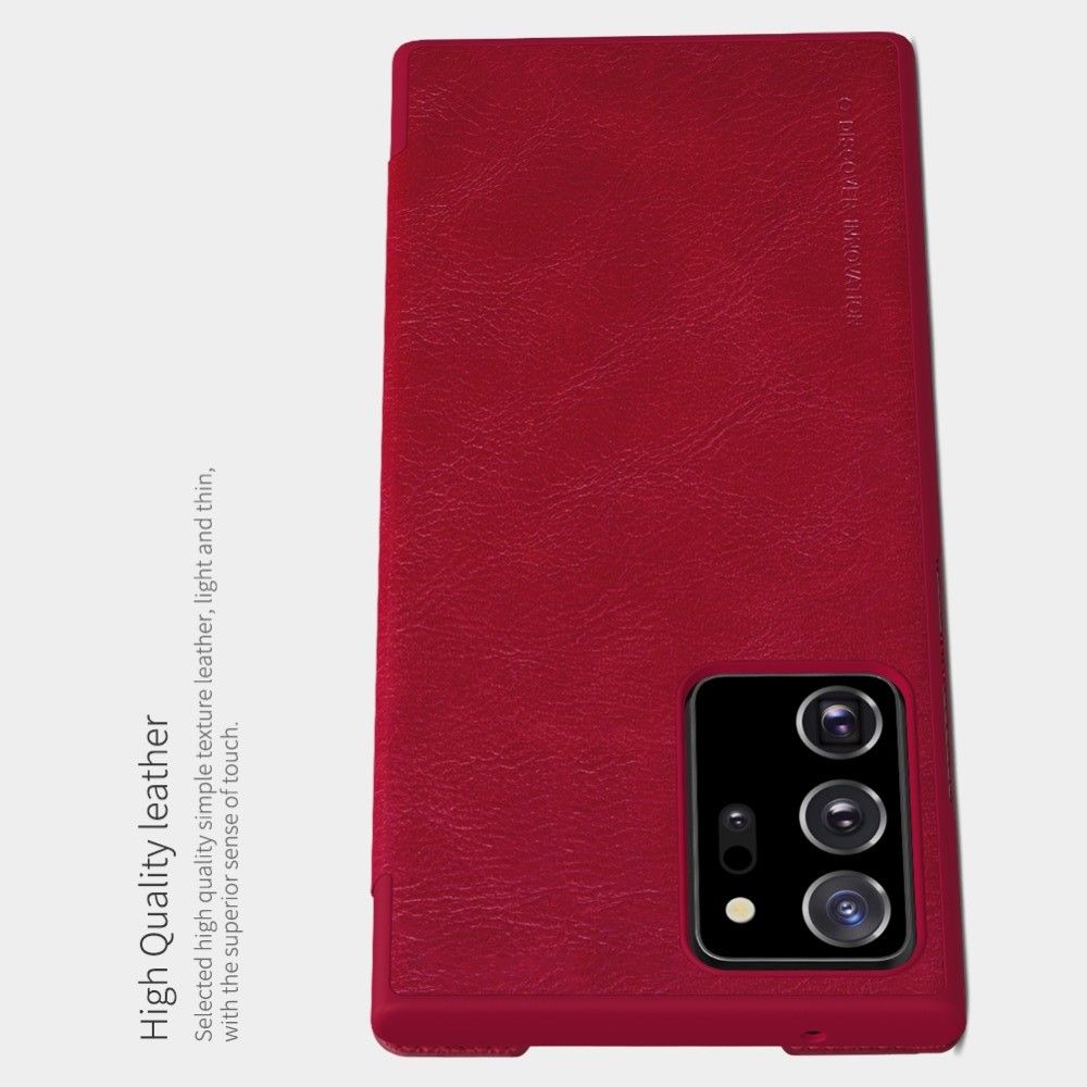 Тонкий Флип NILLKIN Qin Чехол Книжка для Samsung Galaxy Note 20 Ultra Коричневый