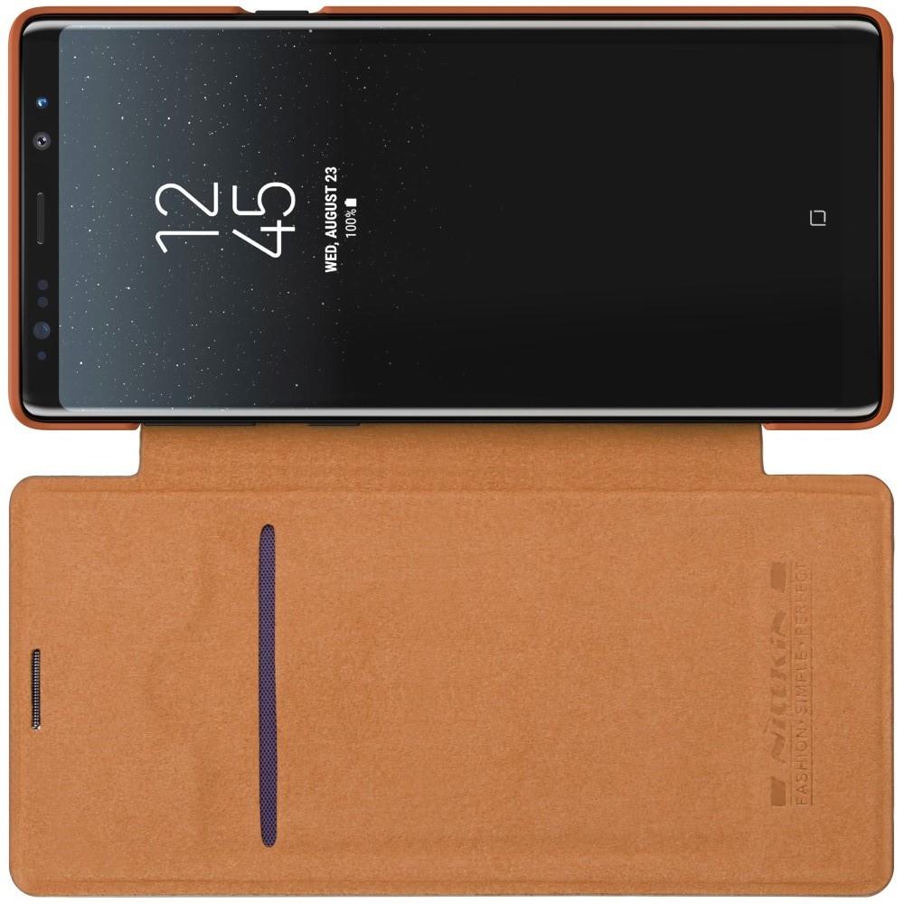 Тонкий Флип NILLKIN Qin Чехол Книжка для Samsung Galaxy Note 9 Коричневый