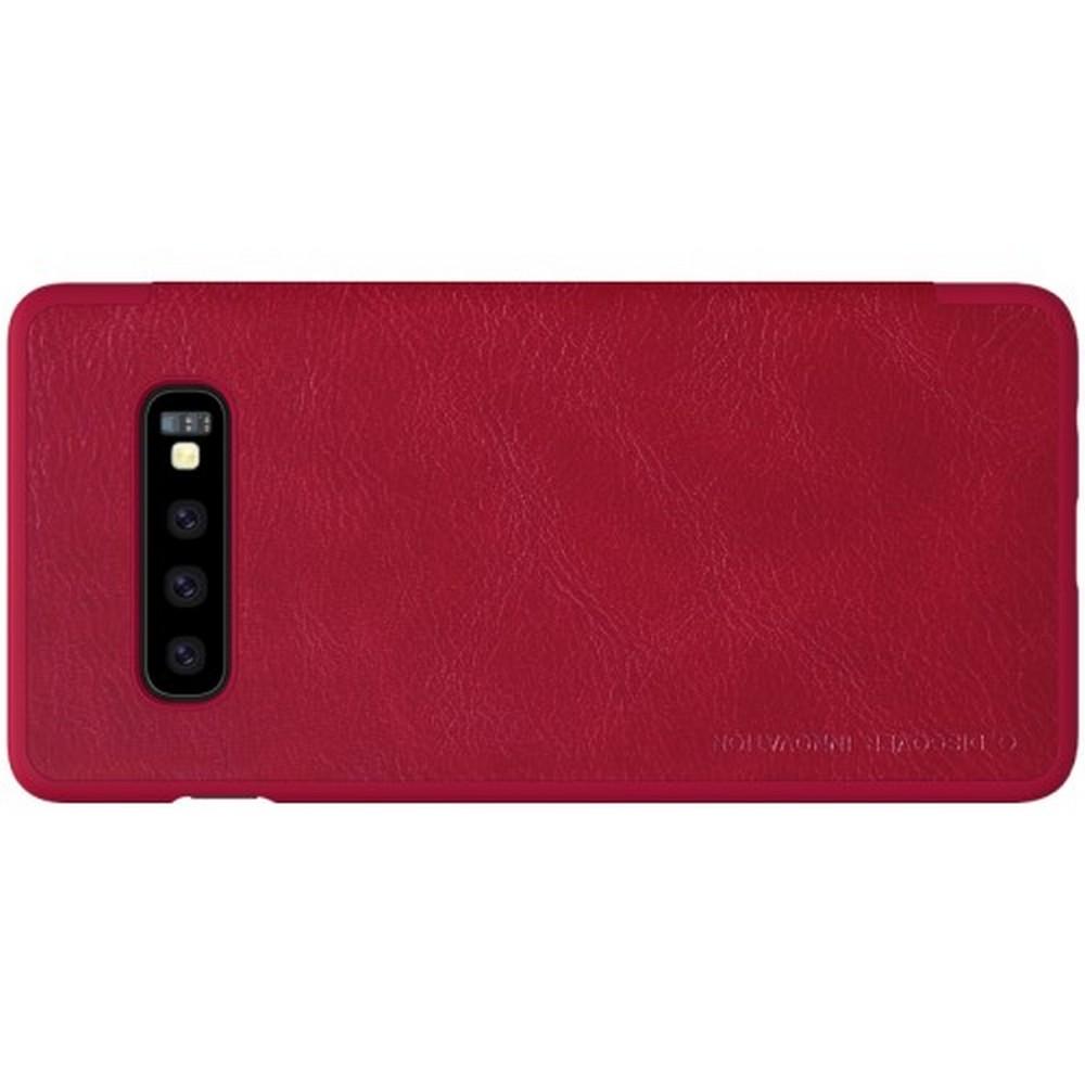 Тонкий Флип NILLKIN Qin Чехол Книжка для Samsung Galaxy S10 Красный