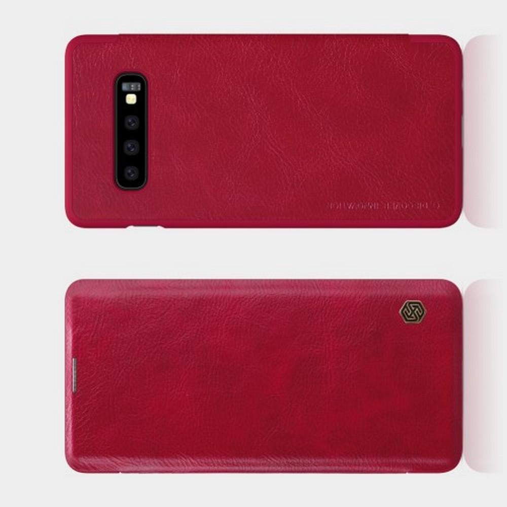 Тонкий Флип NILLKIN Qin Чехол Книжка для Samsung Galaxy S10 Красный
