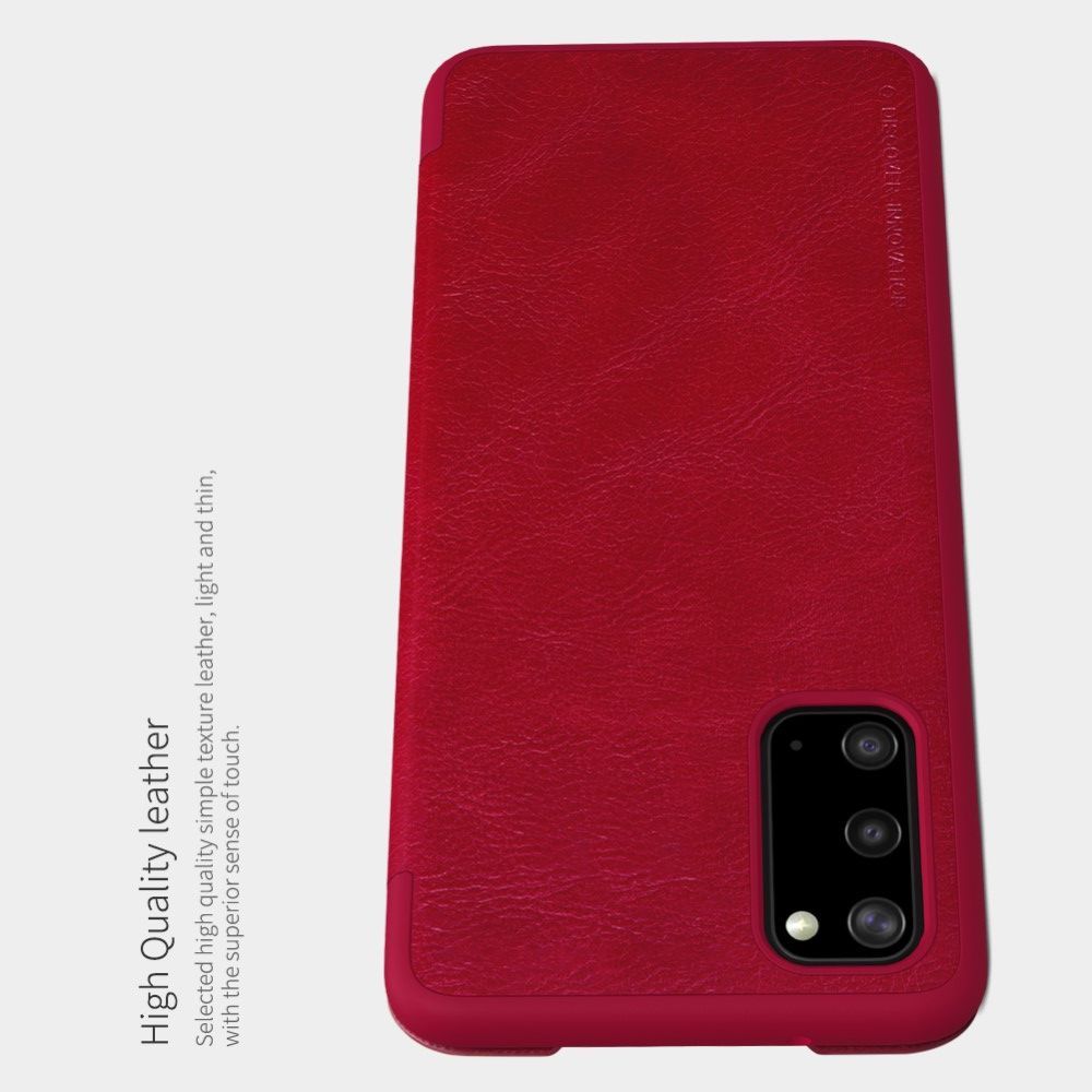 Тонкий Флип NILLKIN Qin Чехол Книжка для Samsung Galaxy S20 Красный