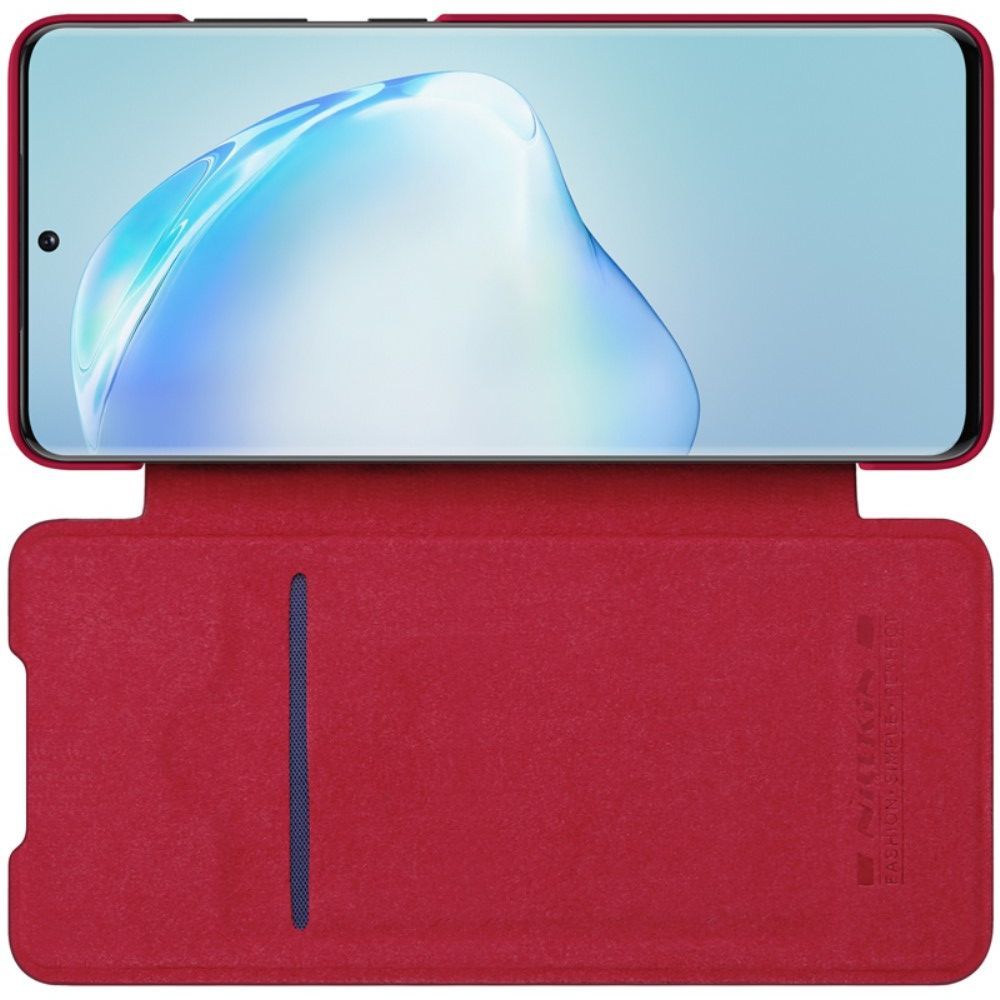 Тонкий Флип NILLKIN Qin Чехол Книжка для Samsung Galaxy S20 Plus Красный