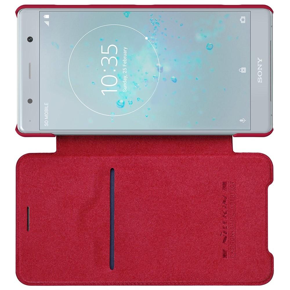 Тонкий Флип NILLKIN Qin Чехол Книжка для Sony Xperia XZ2 Premium Красный