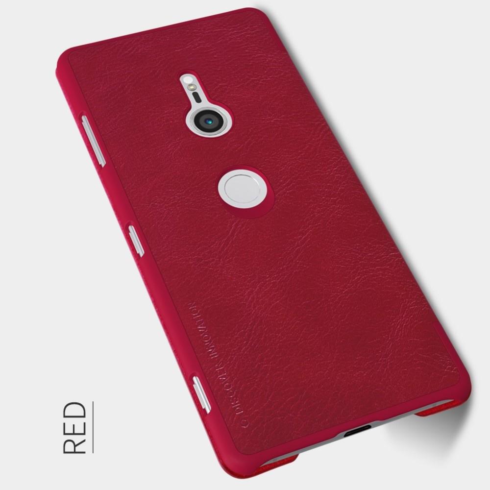 Тонкий Флип NILLKIN Qin Чехол Книжка для Sony Xperia XZ3 Красный