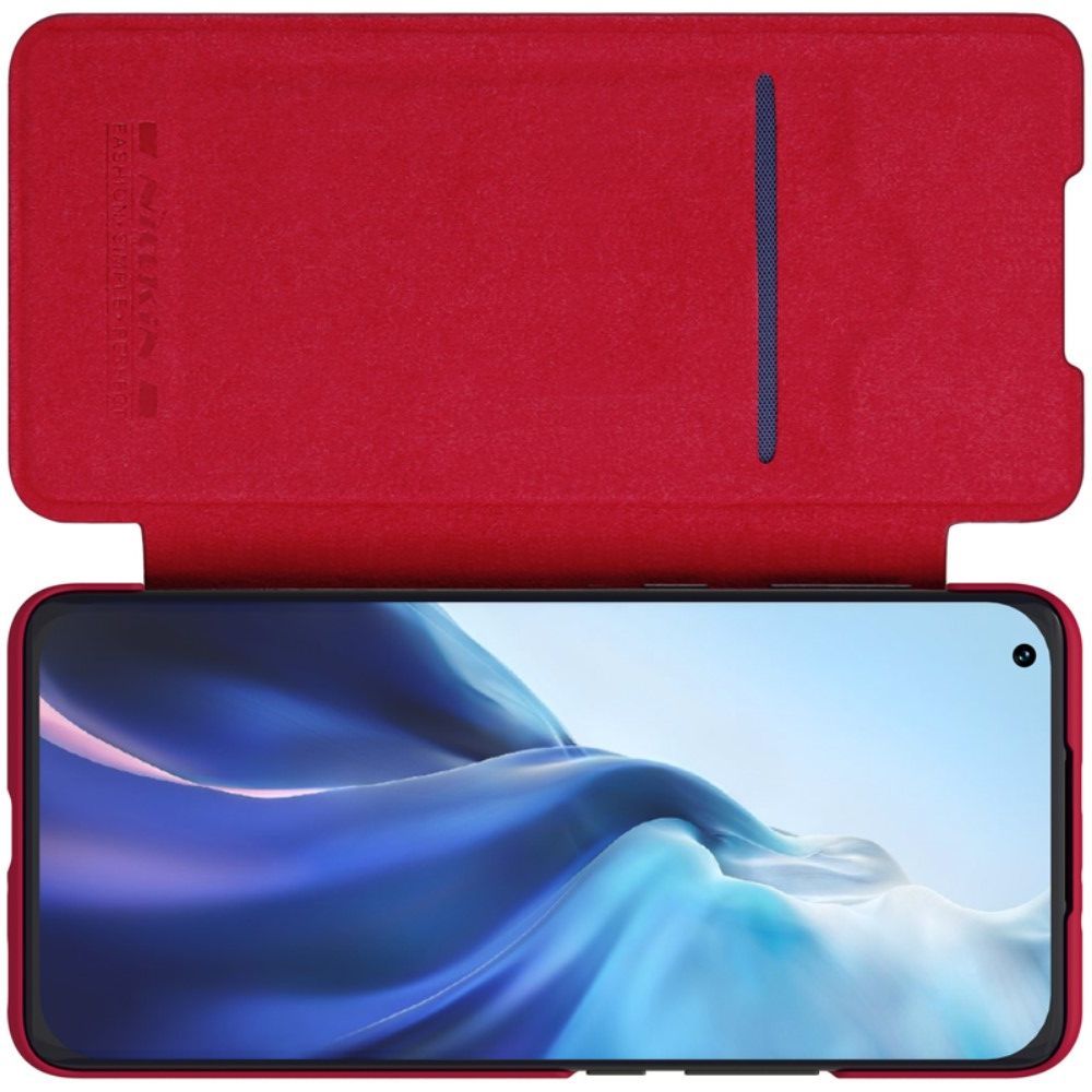 Тонкий Флип NILLKIN Qin Чехол Книжка для Xiaomi Mi 11 Красный