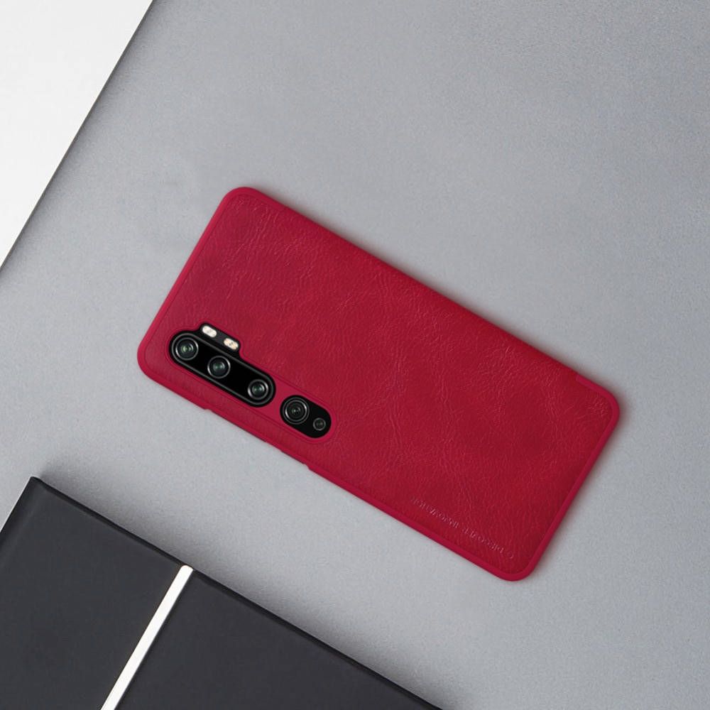 Тонкий Флип NILLKIN Qin Чехол Книжка для Xiaomi Mi Note 10 Красный