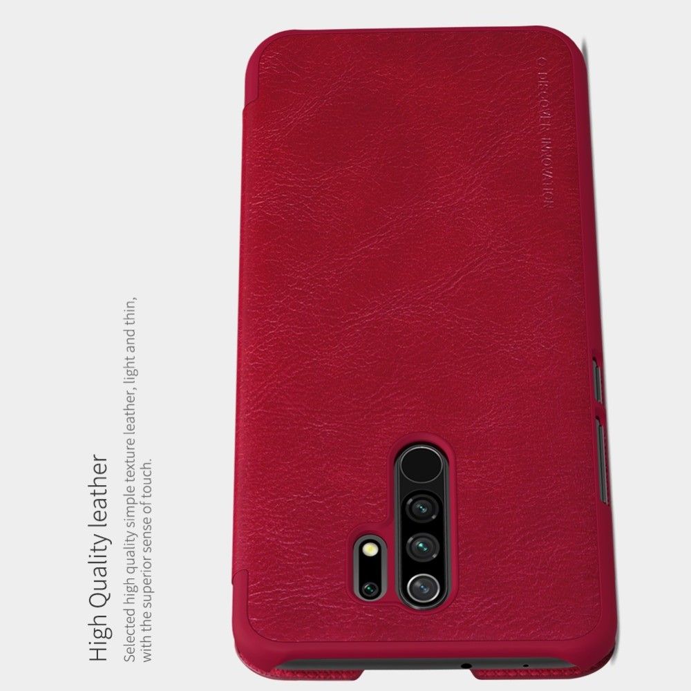 Тонкий Флип NILLKIN Qin Чехол Книжка для Xiaomi Redmi 9 Красный