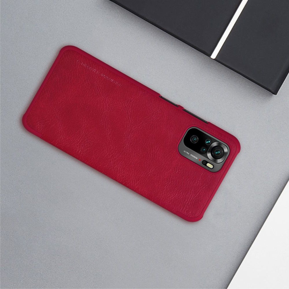 Тонкий Флип NILLKIN Qin Чехол Книжка для Xiaomi Redmi Note 10 Красный
