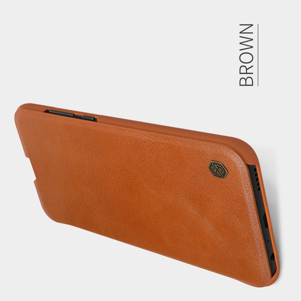 Тонкий Флип NILLKIN Qin Чехол Книжка для Xiaomi Redmi Note 7 / Note 7 Pro Коричневый