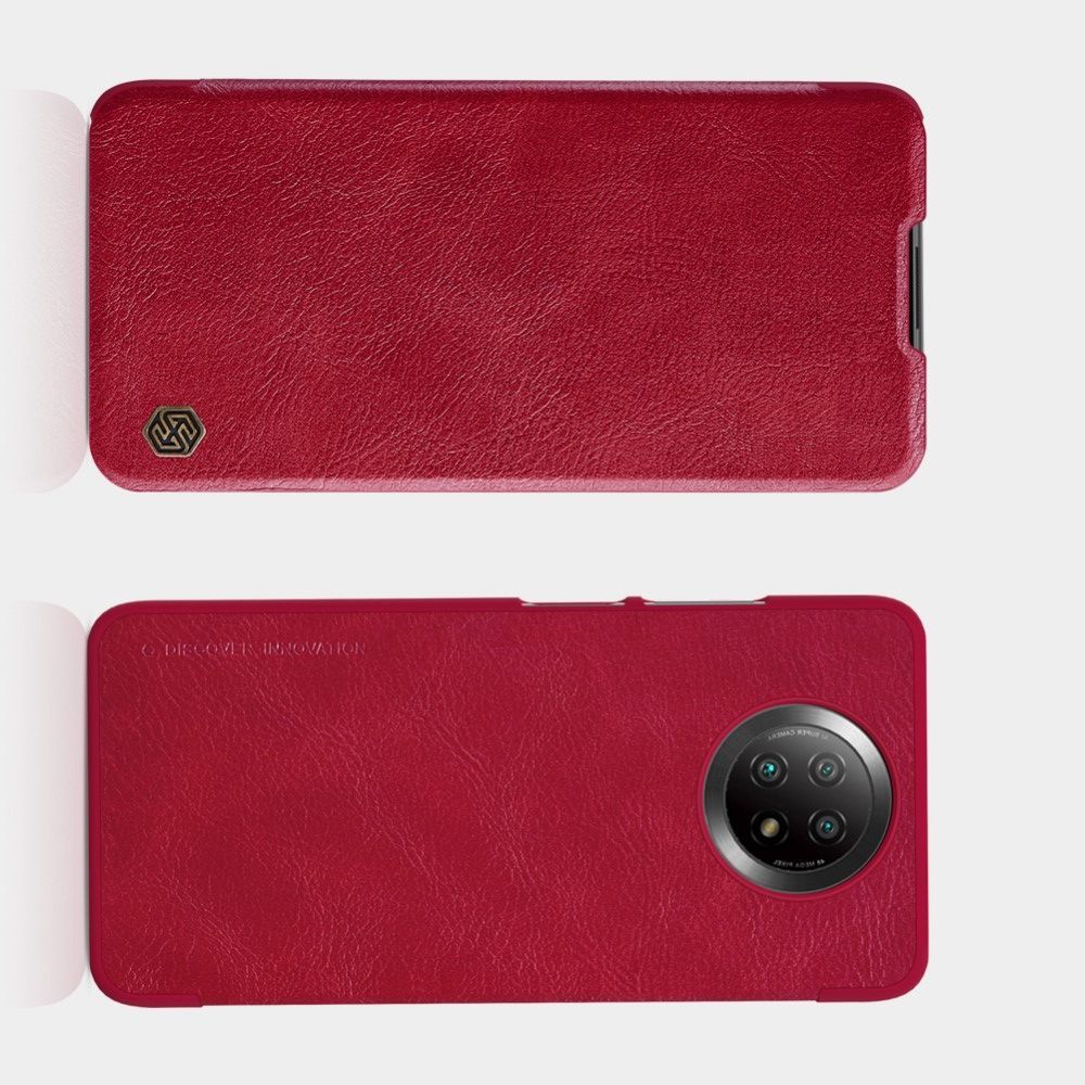 Тонкий Флип NILLKIN Qin Чехол Книжка для Xiaomi Redmi Note 9T Коричневый