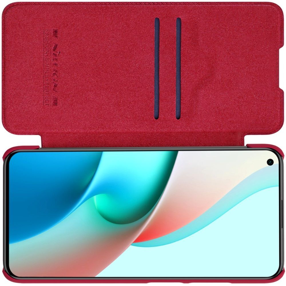 Тонкий Флип NILLKIN Qin Чехол Книжка для Xiaomi Redmi Note 9T Красный