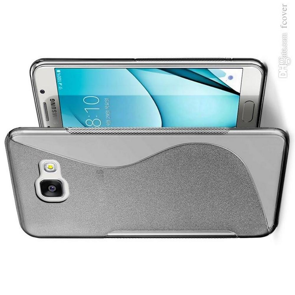 Силиконовый с Рисунком Гель Чехол для Samsung Galaxy A3 2017 SM-A320F Серый