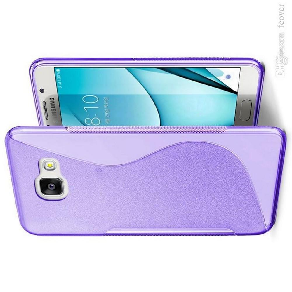 Силиконовый с Рисунком Гель Чехол для Samsung Galaxy A3 2017 SM-A320F Фиолетовый