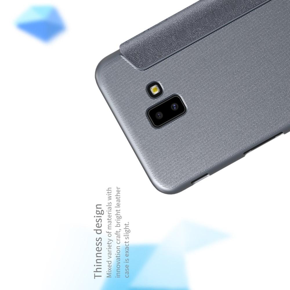 Тонкий Флип NILLKIN Sparkle Горизонтальный Боковой Чехол Книжка для Samsung Galaxy J6 Plus 2018 SM-J610F Серый