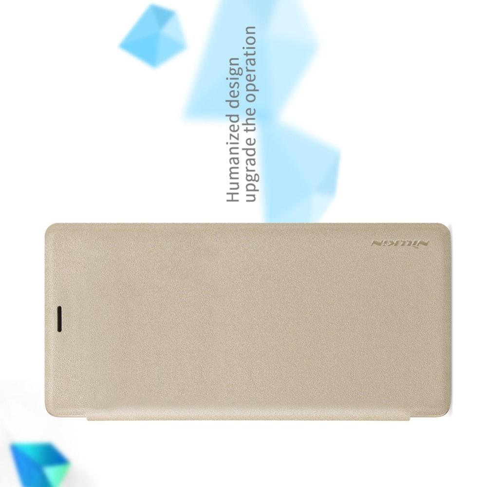 Тонкий Флип NILLKIN Sparkle Горизонтальный Боковой Чехол Книжка для Samsung Galaxy Note 9 Золотой