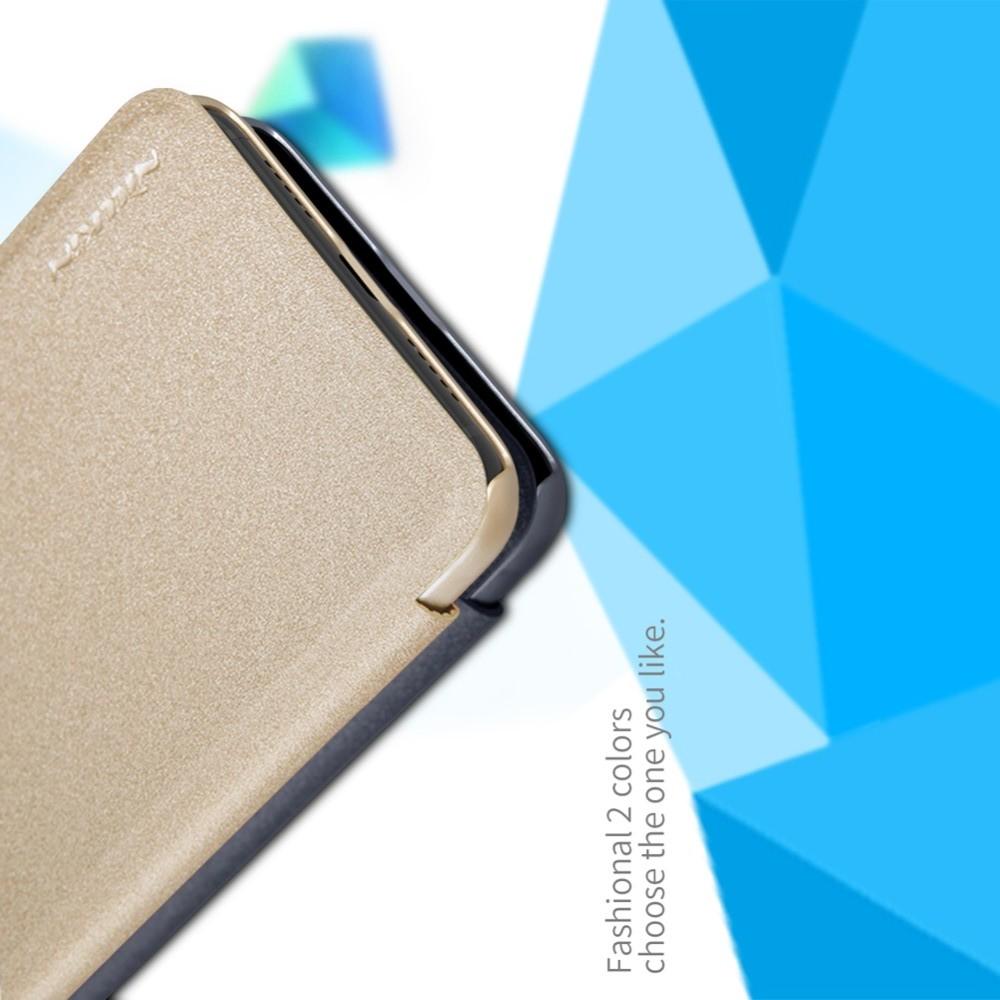 Тонкий Флип NILLKIN Sparkle Горизонтальный Боковой Чехол Книжка для Xiaomi Mi 8 Lite Золотой