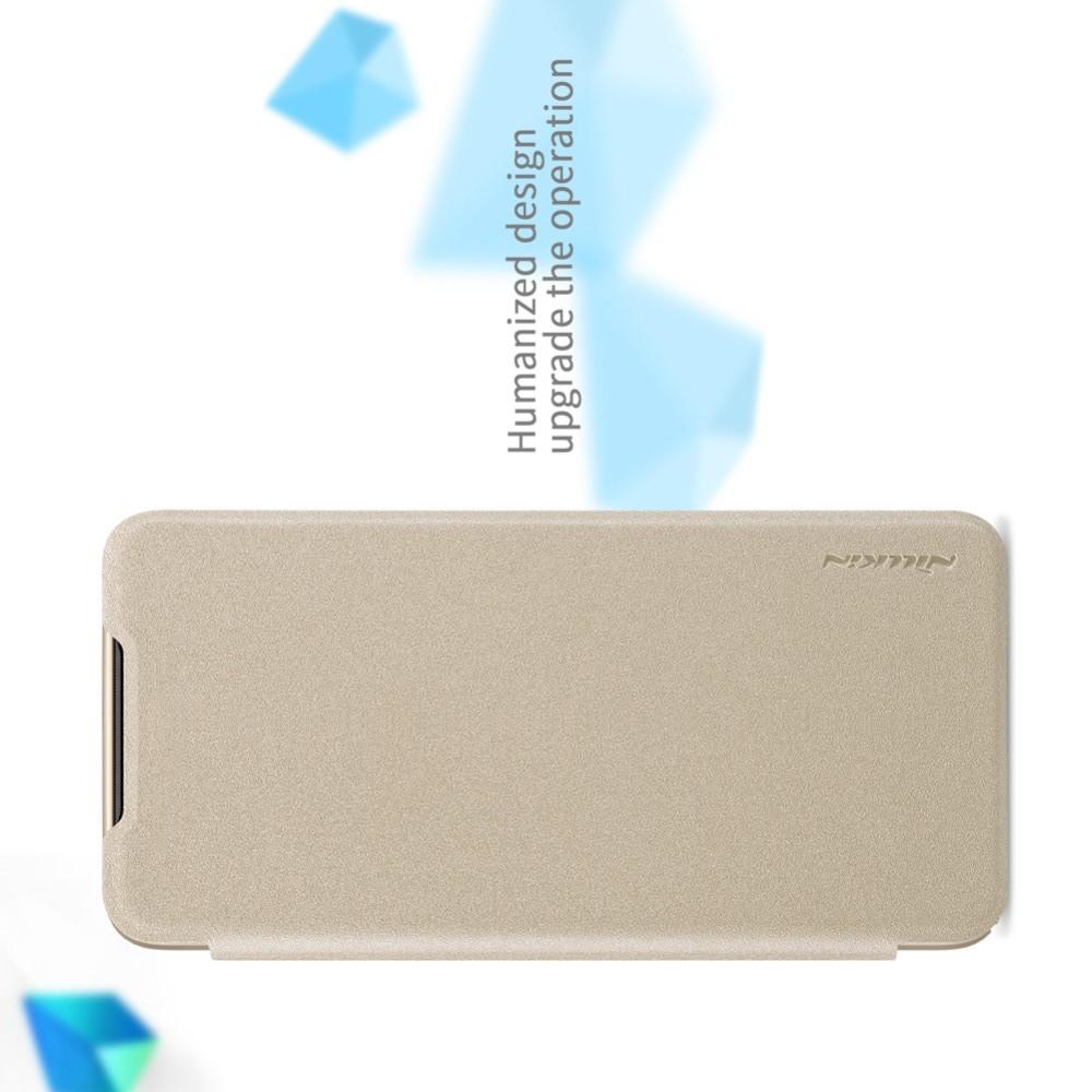 Тонкий Флип NILLKIN Sparkle Горизонтальный Боковой Чехол Книжка для Xiaomi Mi 9 Золотой