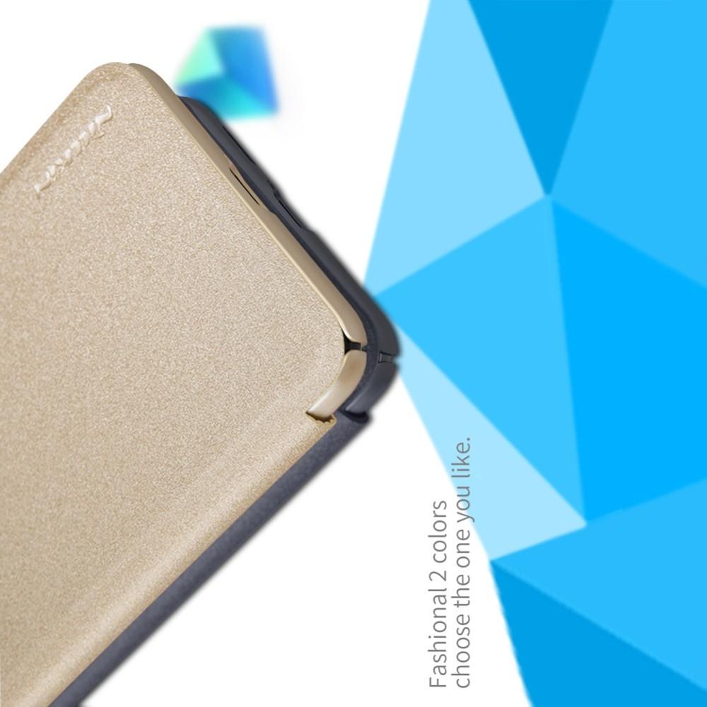 Тонкий Флип NILLKIN Sparkle Горизонтальный Боковой Чехол Книжка для Xiaomi Mi 9T Золотой