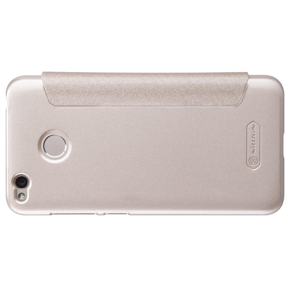 Тонкий Флип NILLKIN Sparkle Горизонтальный Боковой Чехол Книжка для Xiaomi Redmi 4X Золотой
