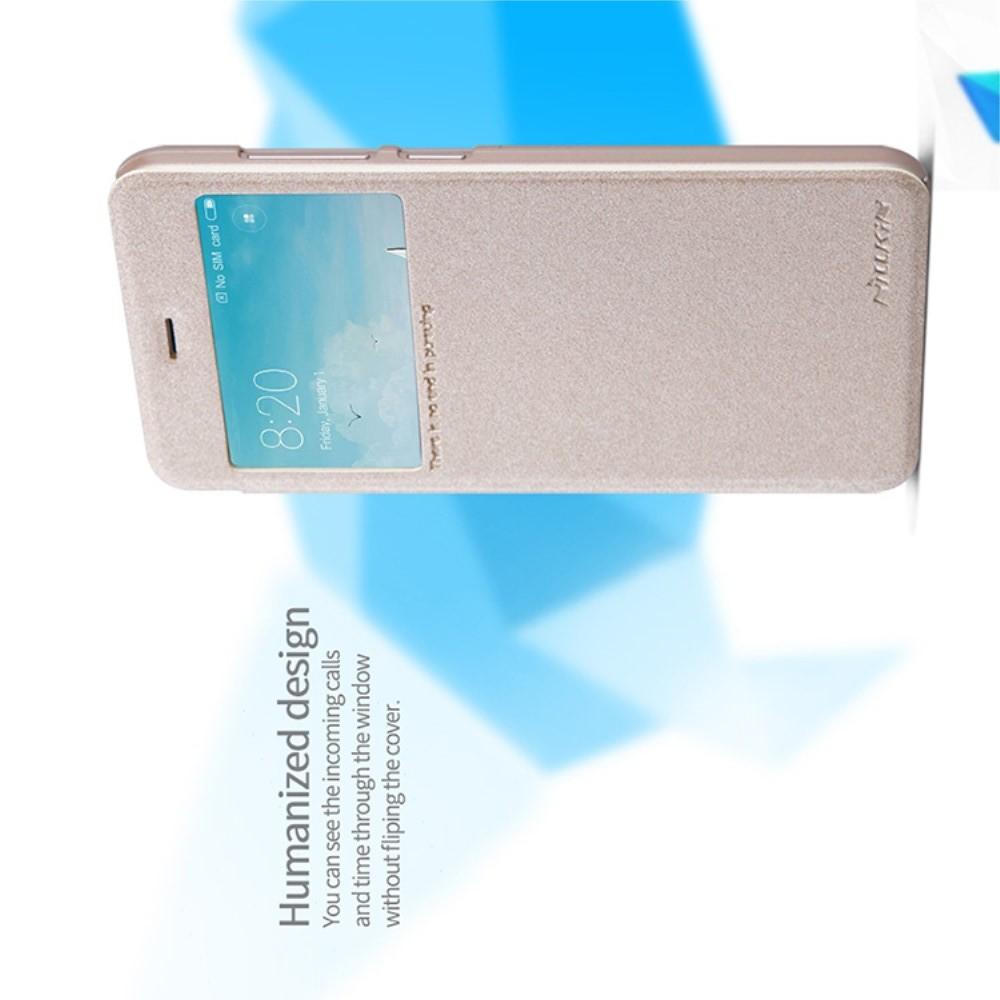 Тонкий Флип NILLKIN Sparkle Горизонтальный Боковой Чехол Книжка для Xiaomi Redmi 4X Золотой