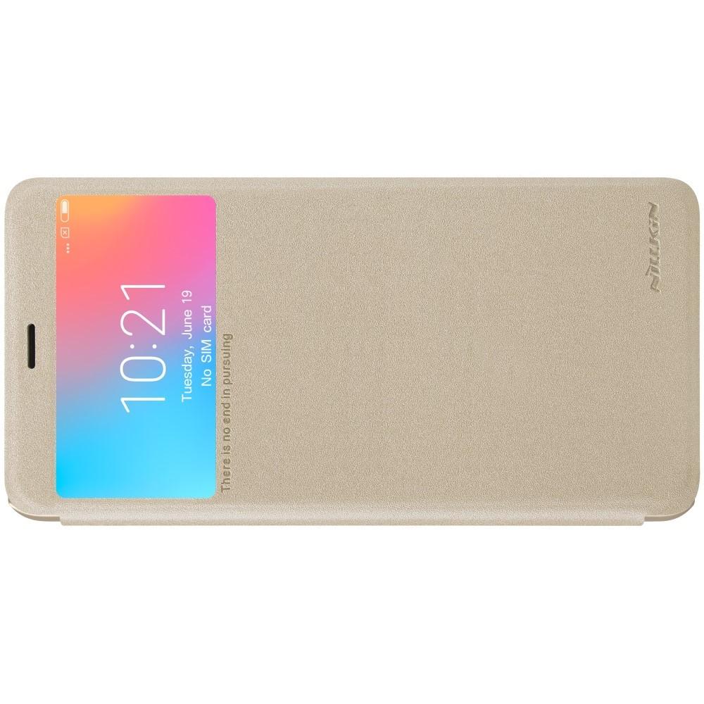 Тонкий Флип NILLKIN Sparkle Горизонтальный Боковой Чехол Книжка для Xiaomi Redmi 6A Золотой