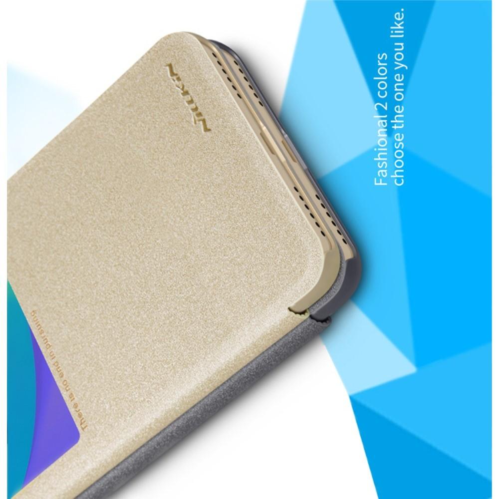 Тонкий Флип NILLKIN Sparkle Горизонтальный Боковой Чехол Книжка для Xiaomi Redmi Note 5A 2/16gb Золотой