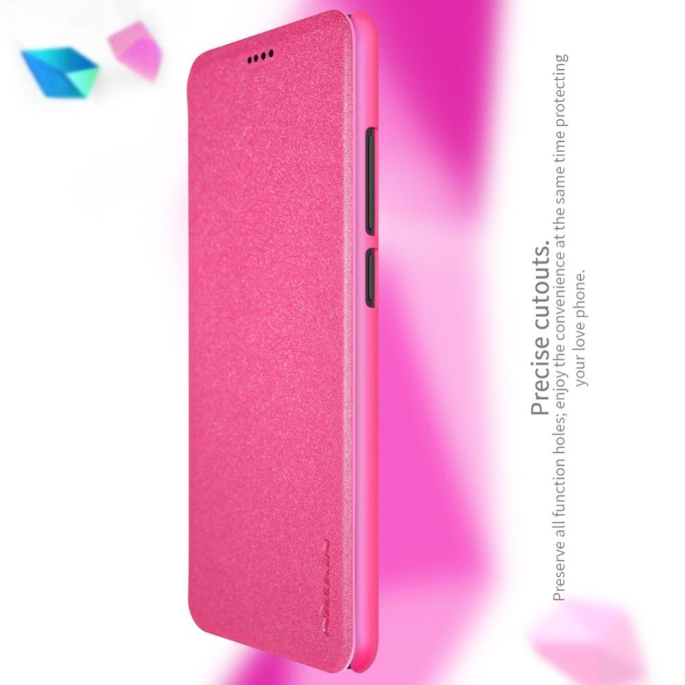 Тонкий Флип NILLKIN Sparkle Горизонтальный Боковой Чехол Книжка для Xiaomi Redmi Note 6 / Note 6 Pro Розовый