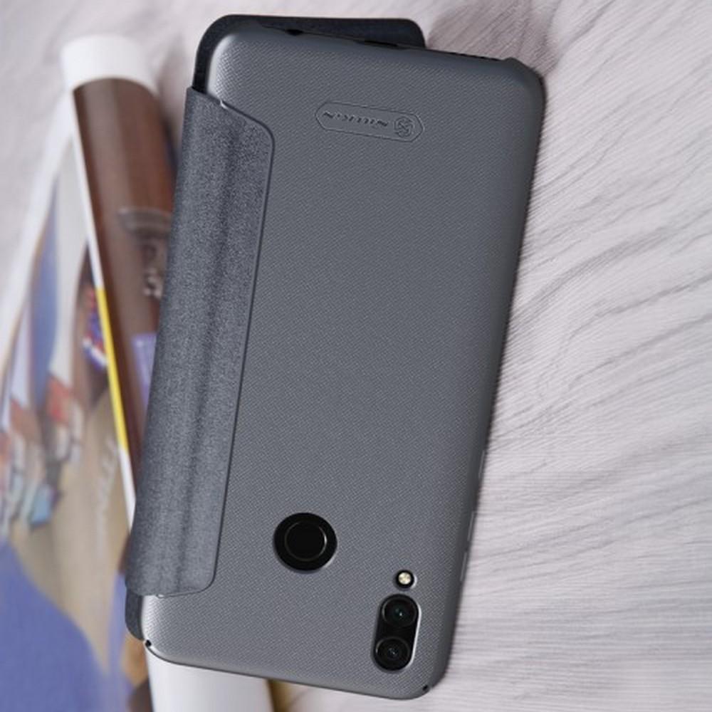 Тонкий Флип NILLKIN Sparkle Горизонтальный Боковой Чехол Книжка для Xiaomi  Redmi Note 7 / Note 7 Pro Серый - CatCase