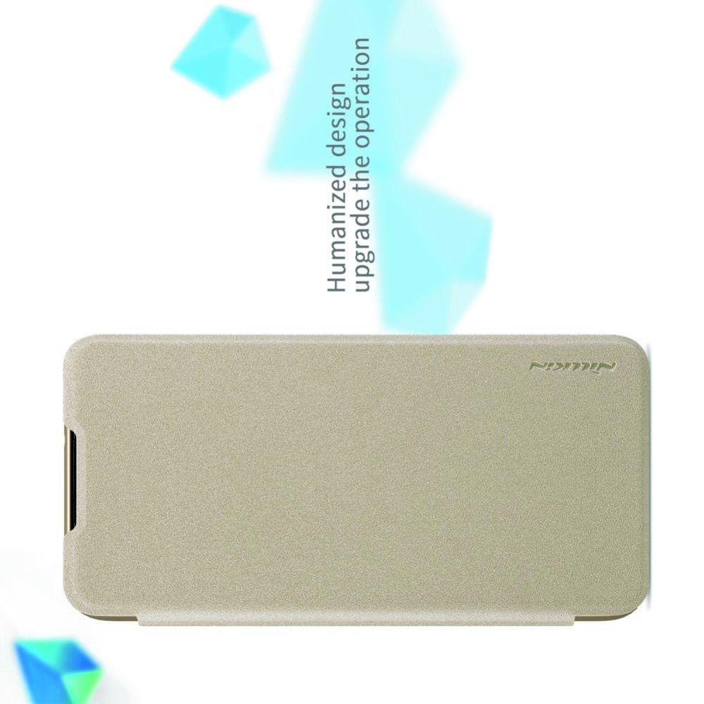 Тонкий Флип NILLKIN Sparkle Горизонтальный Боковой Чехол Книжка для Xiaomi Redmi Note 8 Золотой