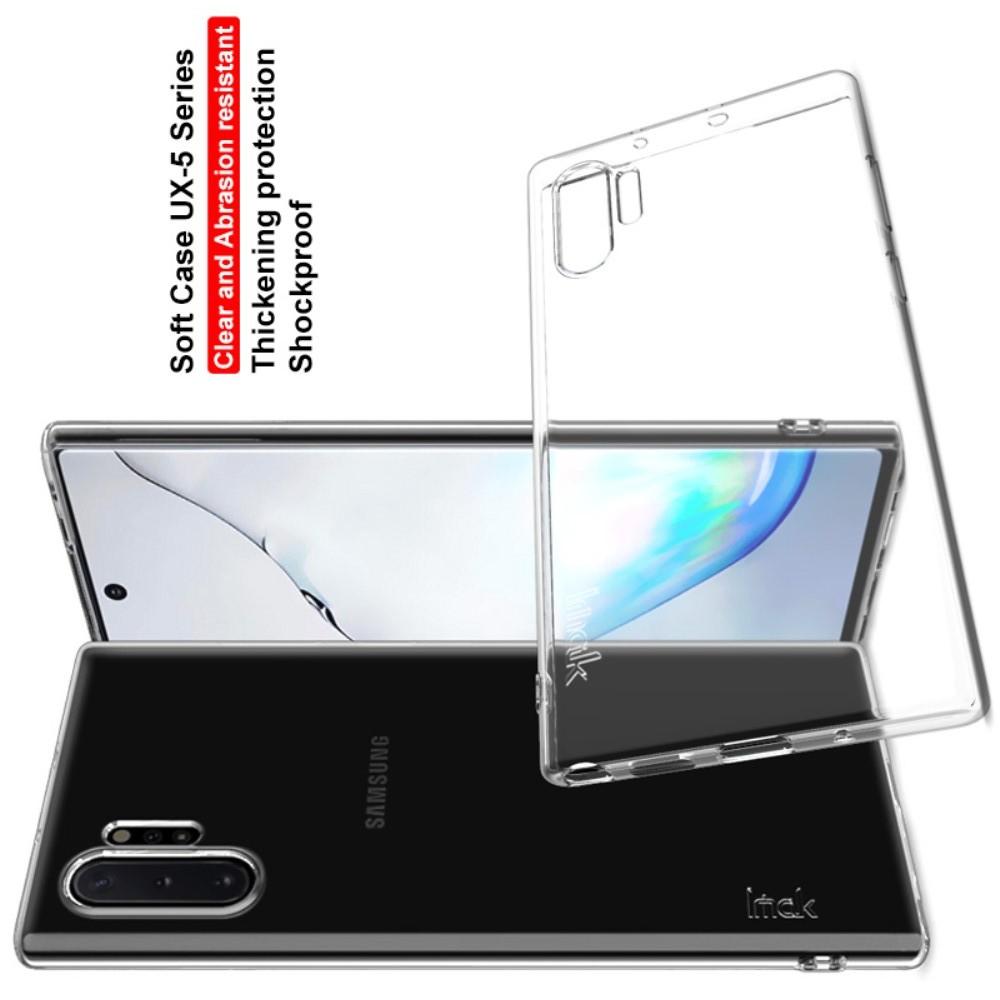 Тонкий TPU Бампер Силиконовый Чехол для Samsung Galaxy Note 10 Plus Прозрачный