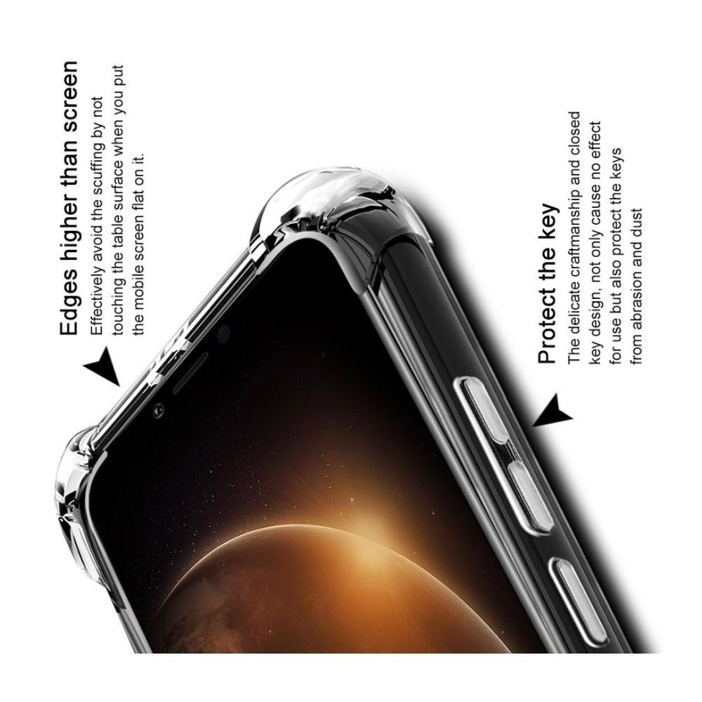 Ударопрочный бронированный IMAK чехол для Huawei Honor Play с усиленными углами черный + защитная пленка на экран
