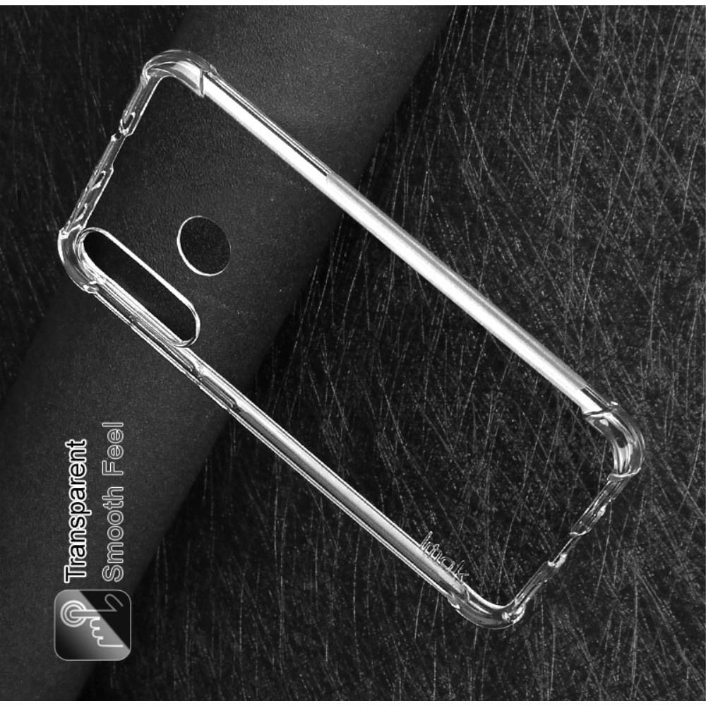 Ударопрочный бронированный IMAK чехол для Huawei P smart+ / Nova 3i с усиленными углами прозрачный + защитная пленка на экран