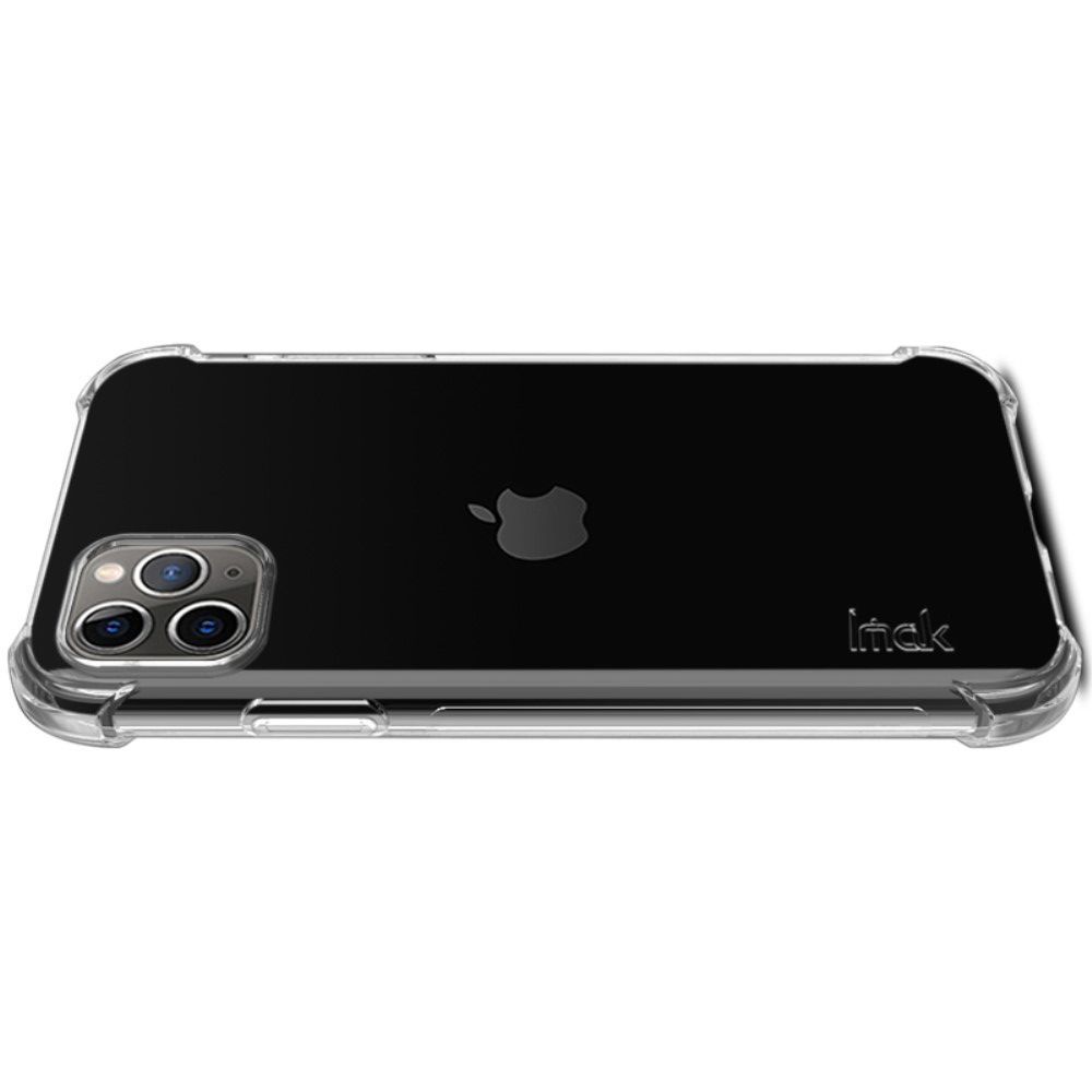 Ударопрочный бронированный IMAK чехол для iPhone 11 Pro Max с усиленными углами прозрачный + защитная пленка на экран