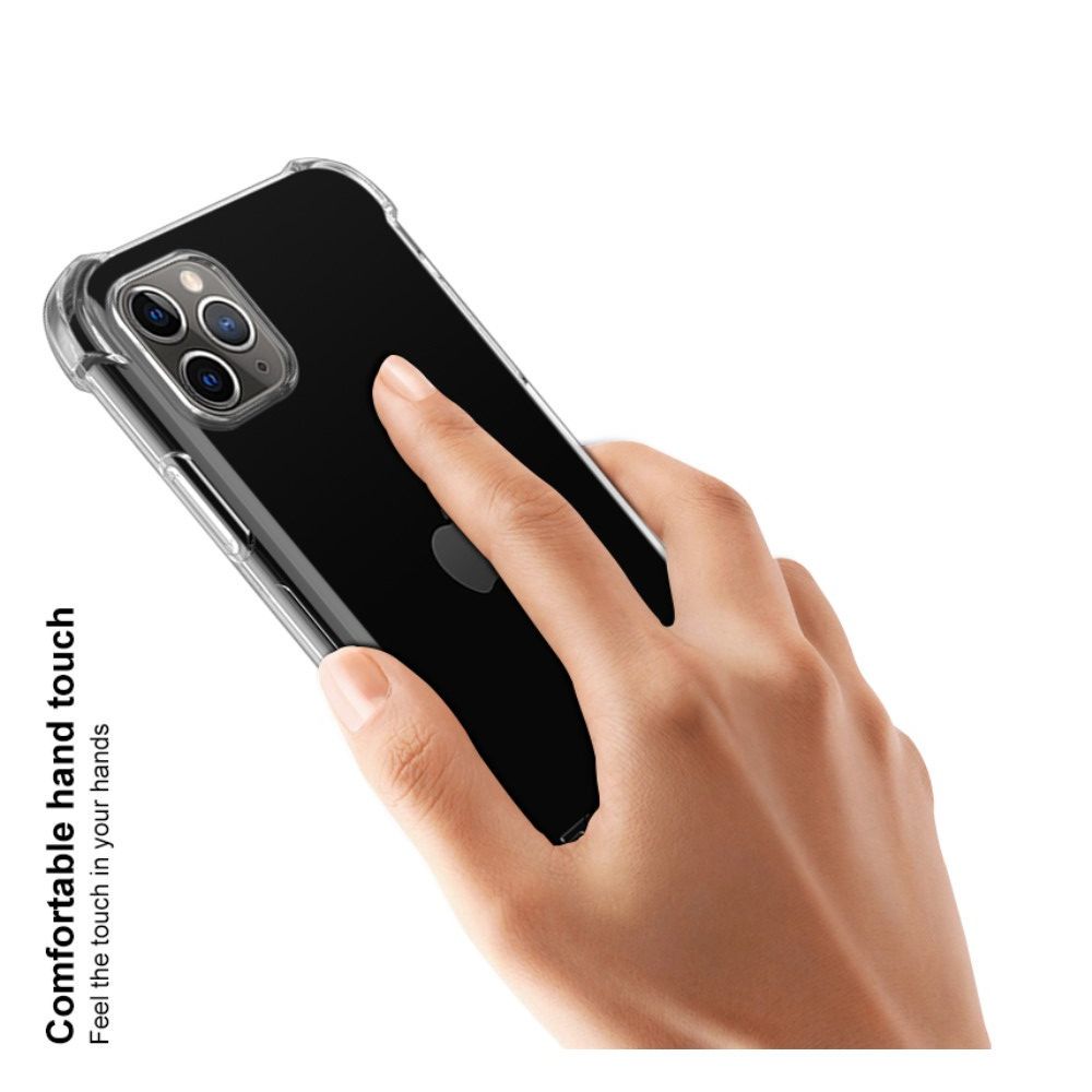 Ударопрочный бронированный IMAK чехол для iPhone 11 Pro с усиленными углами песочно-черный + защитная пленка на экран