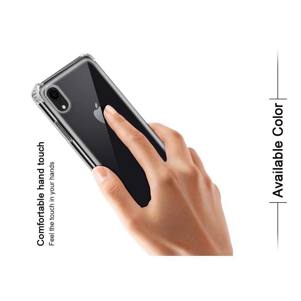 Ударопрочный бронированный IMAK чехол для iPhone XR с усиленными углами прозрачный + защитная пленка на экран
