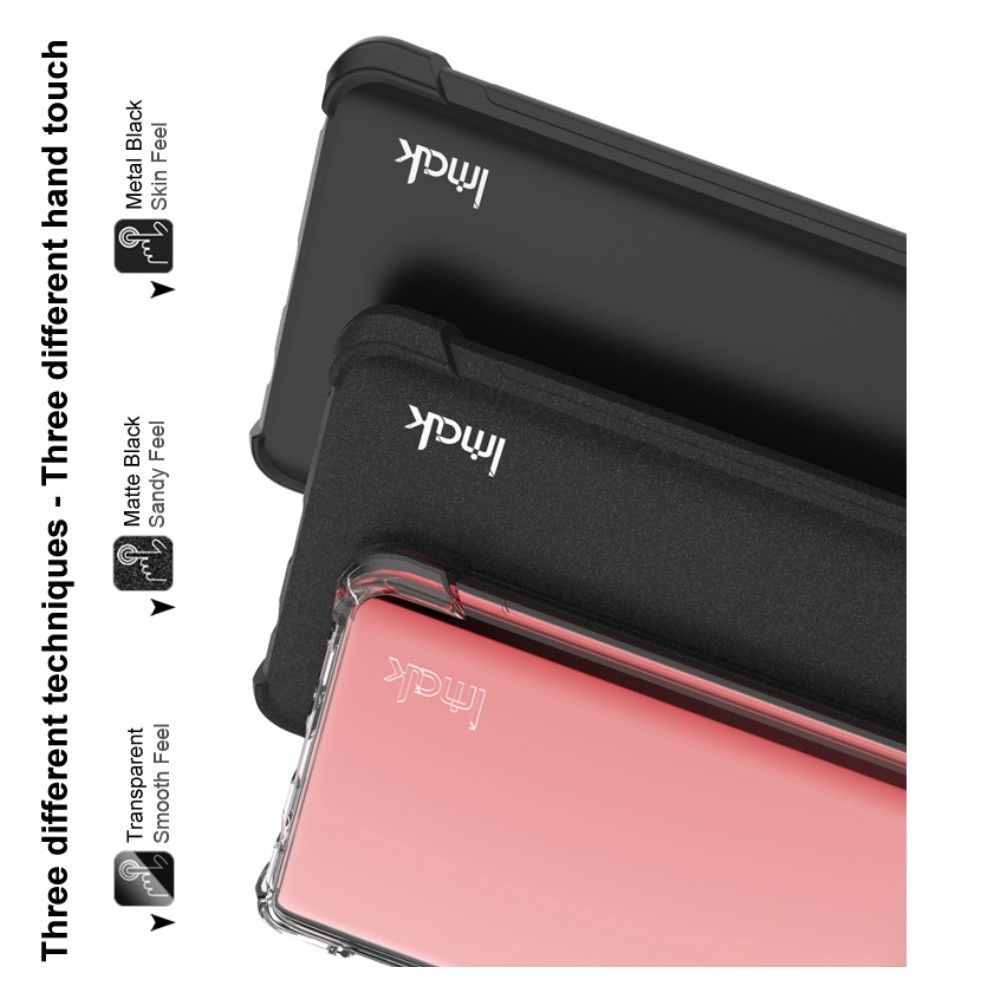 Ударопрочный бронированный IMAK чехол для Samsung Galaxy Note 10 Lite с усиленными углами прозрачный + защитная пленка на экран