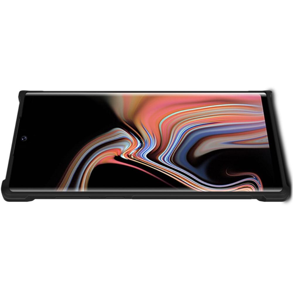 Ударопрочный бронированный IMAK чехол для Samsung Galaxy Note 10 Plus с усиленными углами черный + защитная пленка на экран