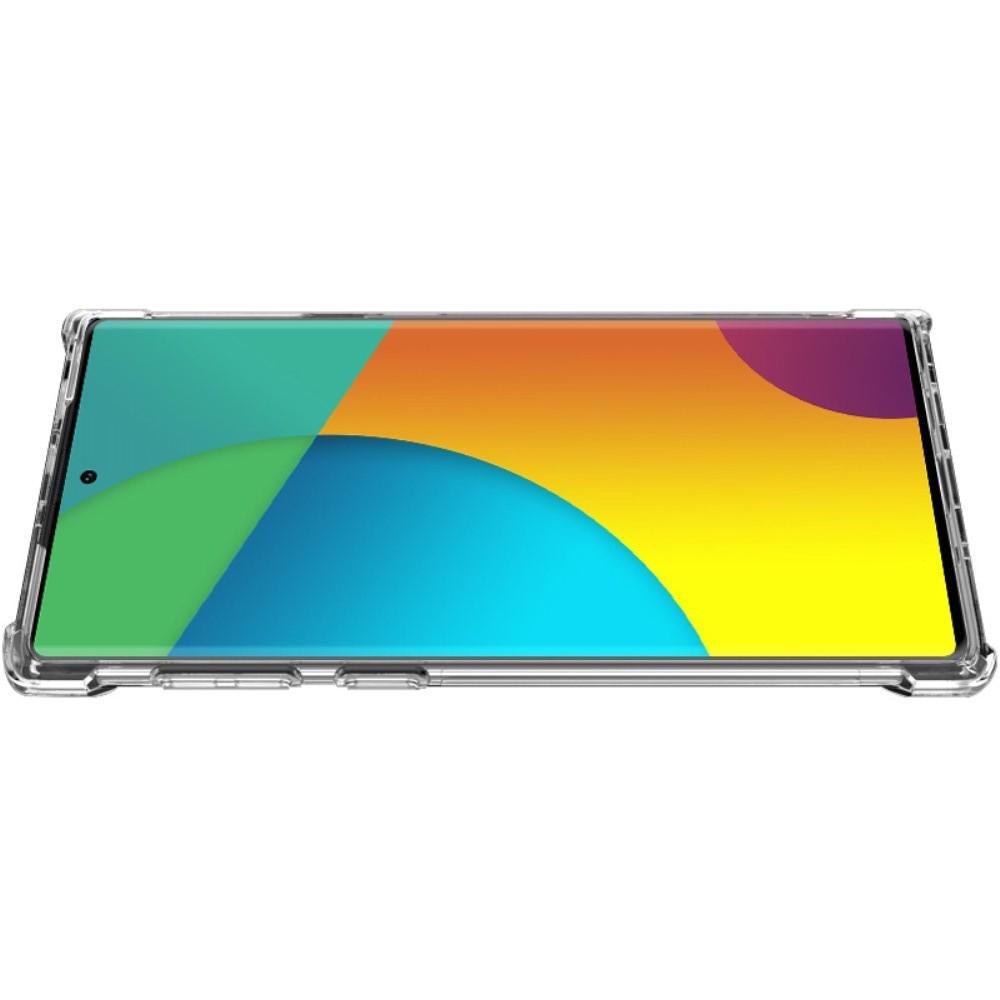 Ударопрочный бронированный IMAK чехол для Samsung Galaxy Note 10 с усиленными углами прозрачный + защитная пленка на экран