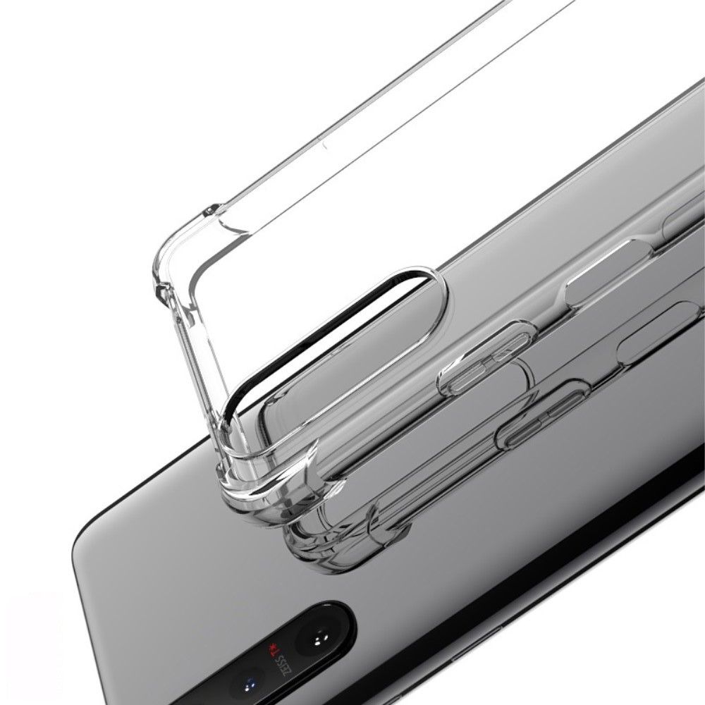 Ударопрочный бронированный IMAK чехол для Sony Xperia 5 II с усиленными углами прозрачный + защитная пленка на экран