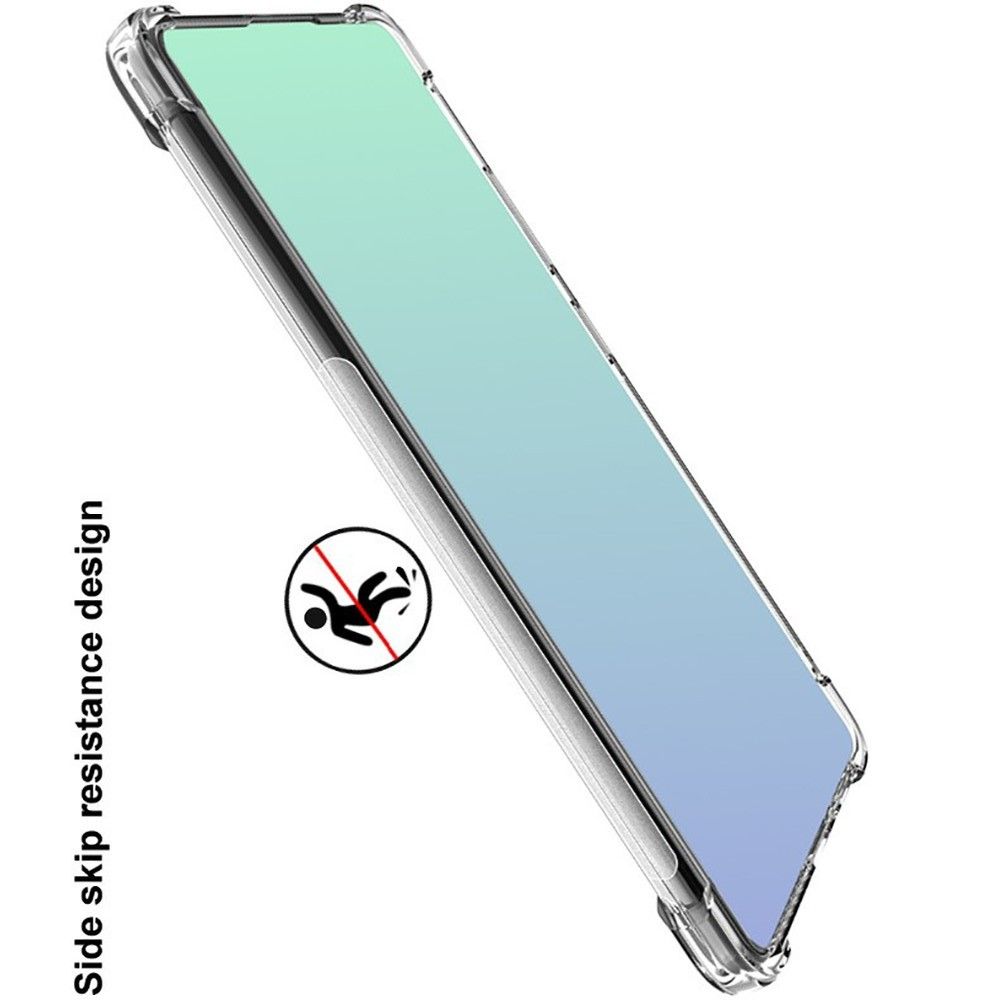 Ударопрочный бронированный чехол для Xiaomi Poco X3 NFC с усиленными углами прозрачный + защитная пленка на экран