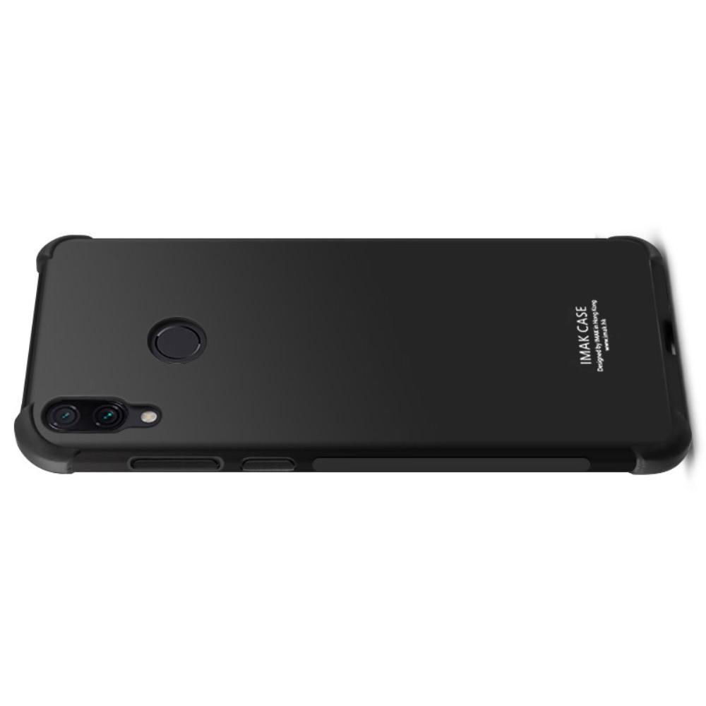 Ударопрочный бронированный IMAK чехол для Xiaomi Redmi Note 7 / Note 7 Pro с усиленными углами черный + защитная пленка на экран