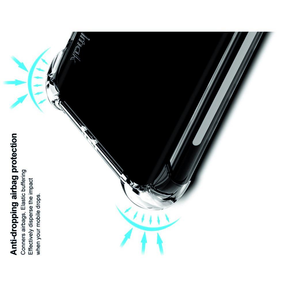 Ударопрочный бронированный IMAK чехол для Xiaomi Redmi Note 8 с усиленными углами черный + защитная пленка на экран