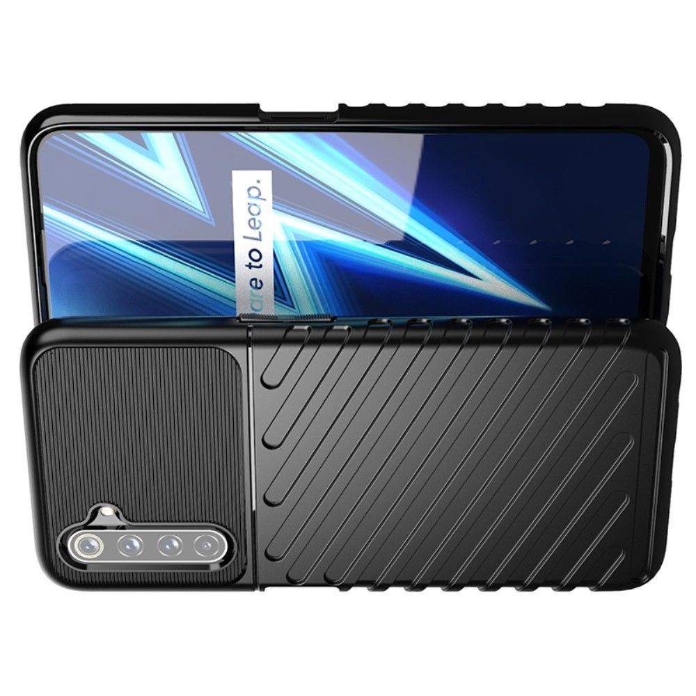 Ударопрочный Защитный Чехол Rugged Armor Guard Пластик + TPU для Realme 6 Pro Черный