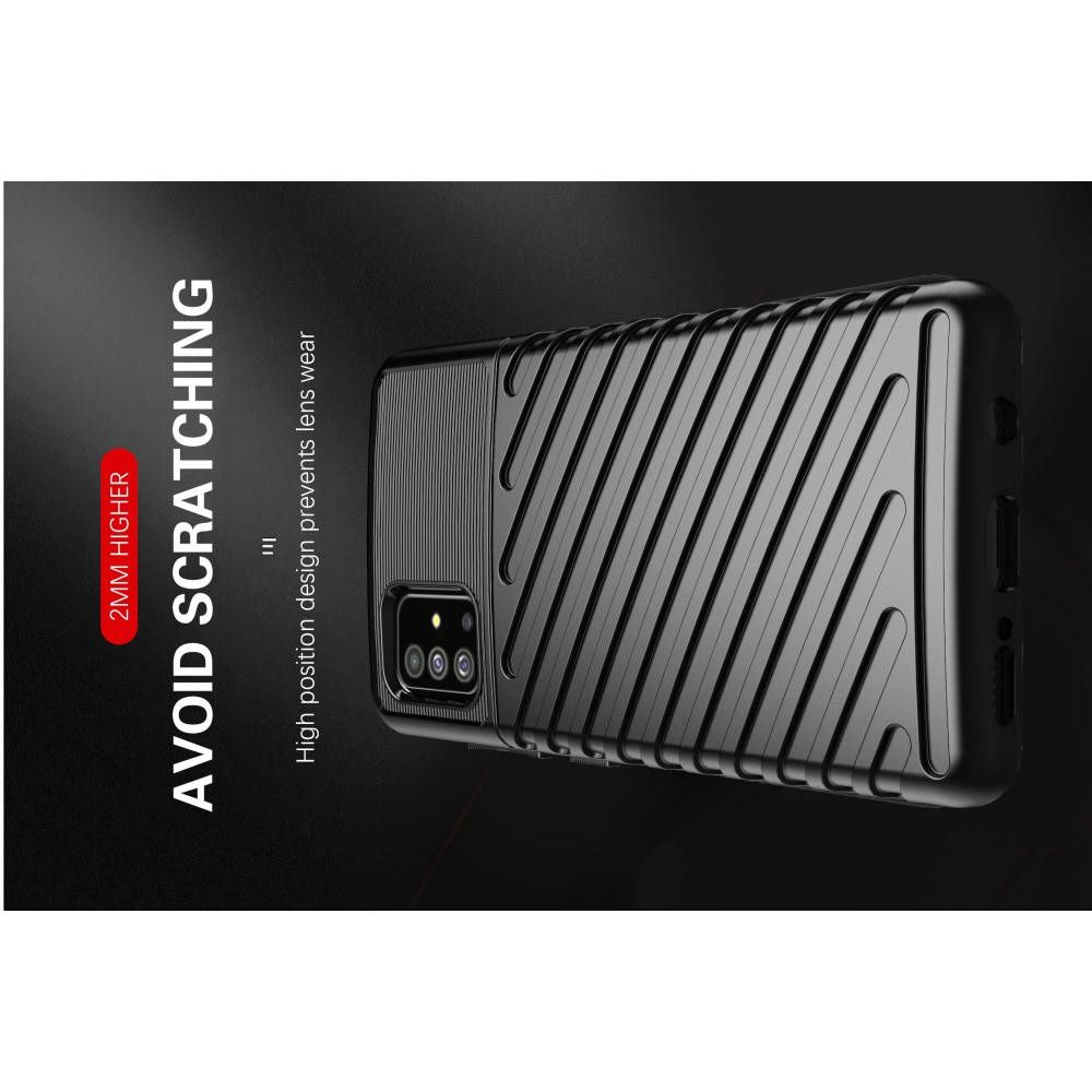 Ударопрочный Защитный Чехол Rugged Armor Guard TPU для Samsung Galaxy A51 Черный
