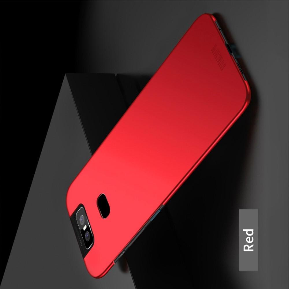 Ультратонкий Матовый Кейс Пластиковый Накладка Чехол для Asus Zenfone 6 ZS630KL Красный