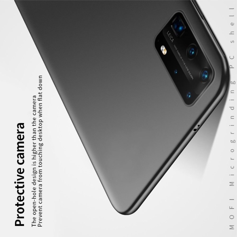 Ультратонкий Матовый Кейс Пластиковый Накладка Чехол для Huawei P40 Pro Черный