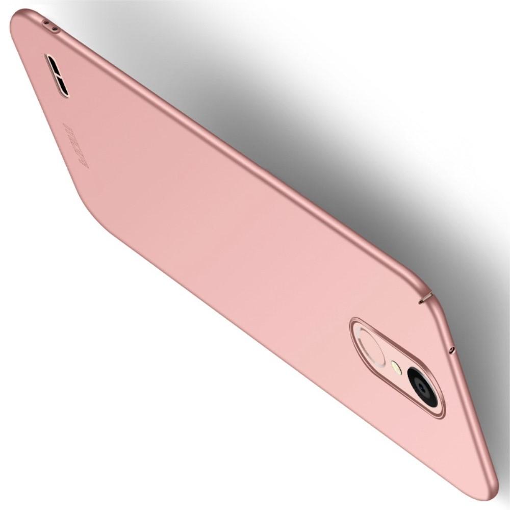 Ультратонкий Матовый Кейс Пластиковый Накладка Чехол для LG K11 Розовое Золото