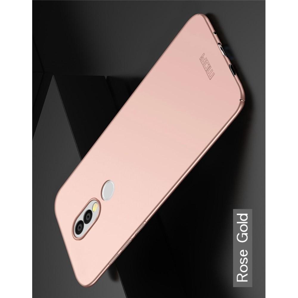 Ультратонкий Матовый Кейс Пластиковый Накладка Чехол для Nokia 6.1 Plus Розовое Золото